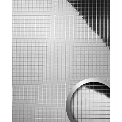 Design revêtement mural auto-adhésif Aimantin Miroir WallFace 27377 M-STYLE en mosaïque souple argent 0,96 m2