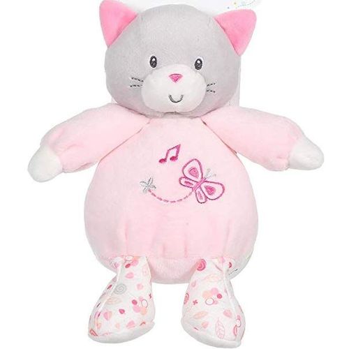 Doudou Musical Chat Gipsy Garden Gris Rose Papillon Note Musique