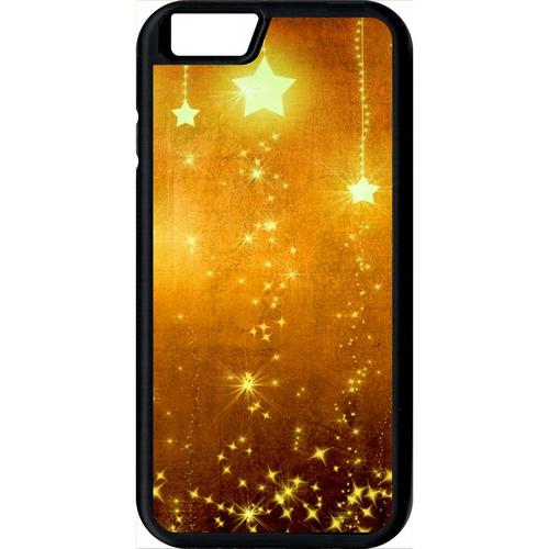 Coque Pour Smartphone - Yellow Stars - Compatible Avec Apple Iphone 6s - Plastique - Bord Noir