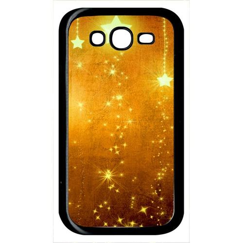 Coque Pour Smartphone - Yellow Stars - Compatible Avec Samsung Galaxy Grand Prime Duos Tv - Plastique - Bord Noir