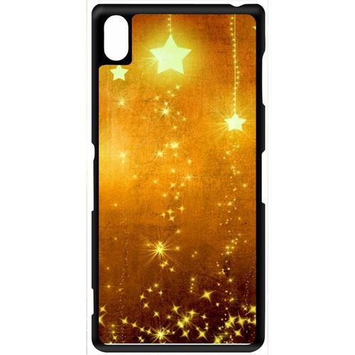 Coque Xperia Z3 - Yellow Stars - Noir