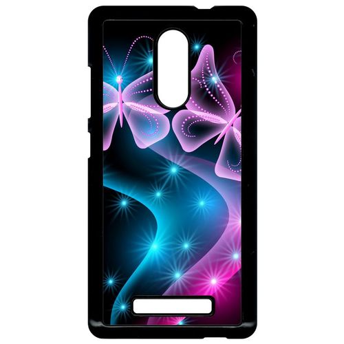Coque Xiaomi Redmi Note 3 - Papillons Roses - Noir