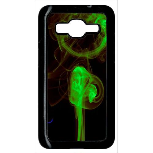 Coque Pour Smartphone - Green Smoke - Compatible Avec Samsung Galaxy Core Prime - Plastique - Bord Noir