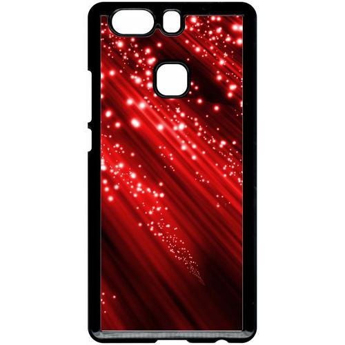 Coque Pour Smartphone - Simply Red - Compatible Avec Huawei P9 Plus - Plastique - Bord Noir