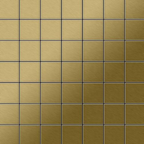 Mosaïque métal massif Carrelage Titane brossé Gold doré Grosseur 1,6mm ALLOY Attica-Ti-GB 0,85 m2