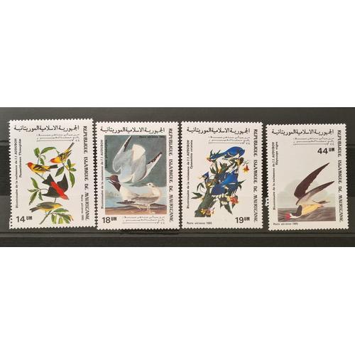 République Islamique De Mauritanie, Timbres-Poste Aérienne Y & T N° 230 À 233 Oiseaux De J.J. Audubon, 1985