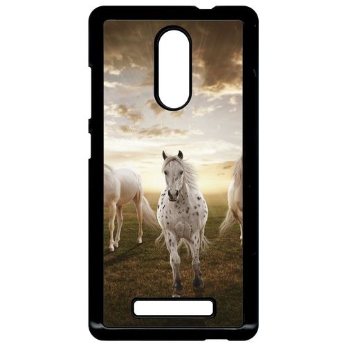 Coque Xiaomi Redmi Note 3 - Sunset Horses - Noir
