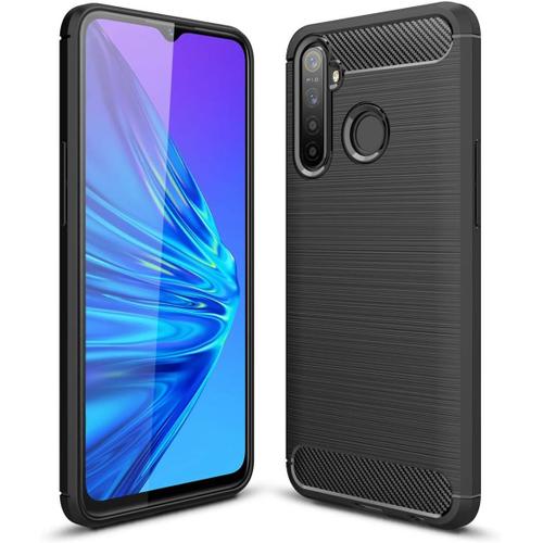 Coque Realme 5 Pro, Étui De Protection Tpu Léger Ultra-Mince Et Doux, Conception En Fibre De Carbone Quatrième De Couverture Pour Realme 5 Pro - Noir