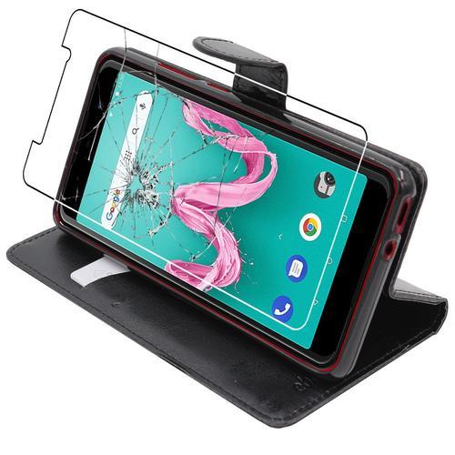 Ebeststar - Etui Wiko Lenny 5 Coque Portefeuille Pu Cuir, Noir [Dimensions Precises Smartphone : 153.5 X 74 X 9.2 Mm, Écran 5.7''][Note Importante Lire Description]