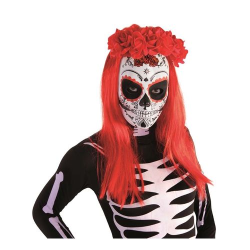 Serre-Tête Avec Roses Dia De Los Muertos Pour Halloween (Taille Unique)