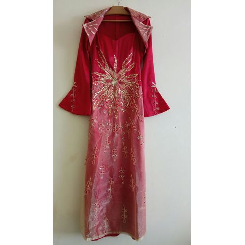 Robe De Soirée Longue + Boléro - Rouge - Taille M