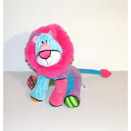 Lion Margarita Campins Colom Peluche Doudou Lion Velour Cotelé Multicolore