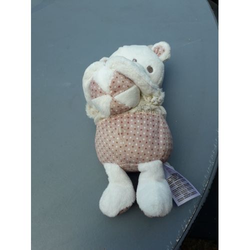 Doudou Musical Mots D'Enfants Vache Girafe Blanc Marron Beige Ballon Poule Peluche Boite A Musique Leclerc Jouet Eveil Bebe