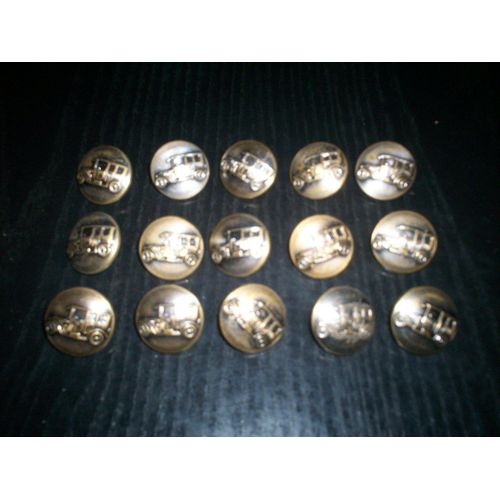 15 Boutons À Coudre En Métal Voiture Ancienne