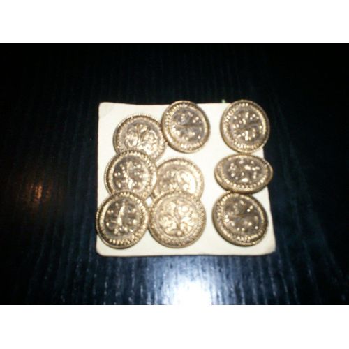 9 Boutons En Laiton À Coudre