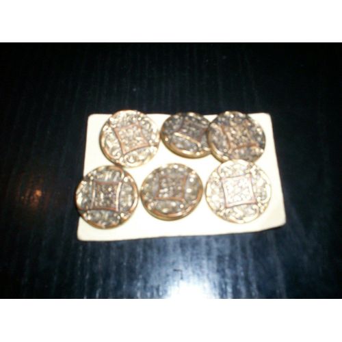 6 Boutons En Laiton À Coudre