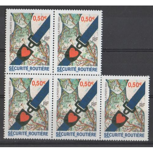 Bloc 5 Timbres France 2004 Yvert Et Tellier N°3659 Sécurité Routière Neuf** Gomme Intacte