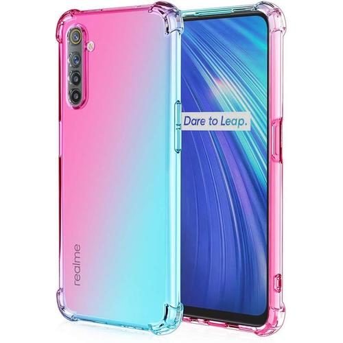 Oppo Realme 6/Realme 6s Coque Transparente Silicone Tpu Souple Clear Ultra Mince Légère Antichoc Protection Housses Cover Pour Oppo Realme 6 Rose Vert