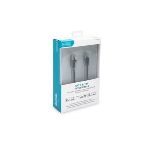 DIGITUS - Cordon de raccordement - RJ-45 (M) pour RJ-45 (M) - 2 m - SFTP - CAT 6 - démarré, sans halogène, sans crochet - noir