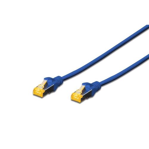 DIGITUS Professional - Cordon de raccordement - RJ-45 (M) pour RJ-45 (M) - 25 cm - SFTP - CAT 6a - démarré, sans halogène, sans crochet - bleu