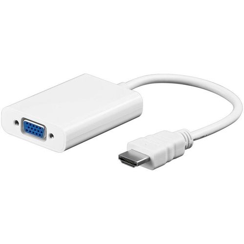 goobay - Adaptateur audio/vidéo - HDMI mâle pour HD-15 (VGA), mini-phone stereo 3.5 mm femelle - 2.5 cm - blanc