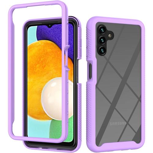 Coque Transparente Pour Samsung Galaxy A13 5g Antichoc Housse Full Body Protection Étui Antipoussière Incassable Sans Protecteur D'écran Violet Clair