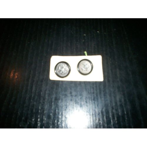 2 Boutons En Plastique Noir Et Métal Argenté