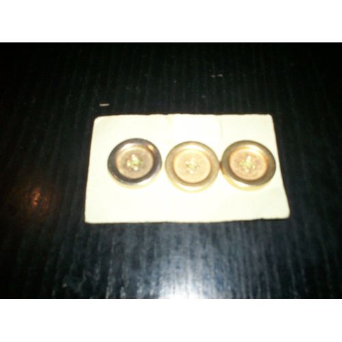 3 Boutons En Métal Doré À Coudre