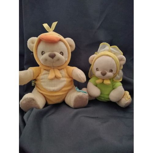 Doudou Nature Bearries Jaune Canard Vert Fleur Grelot Fisher Price