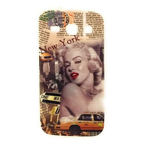 Coque Arriere Silicone New York Marilyn Monroe Pour Téléphone Samsung Galaxy Core Plus G350 (Gt-G3500 Sm-G350 G3502 ) Etui Case Taxi New York Vintage En Silicone De Protection Contre Les Chocs Anti-Ra