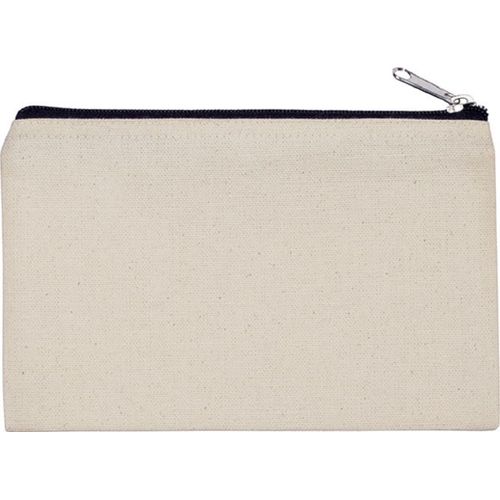 Pochette, Trousse En Coton Canvas - Petit Mod?Le - Ki0720 - Beige Et Noir