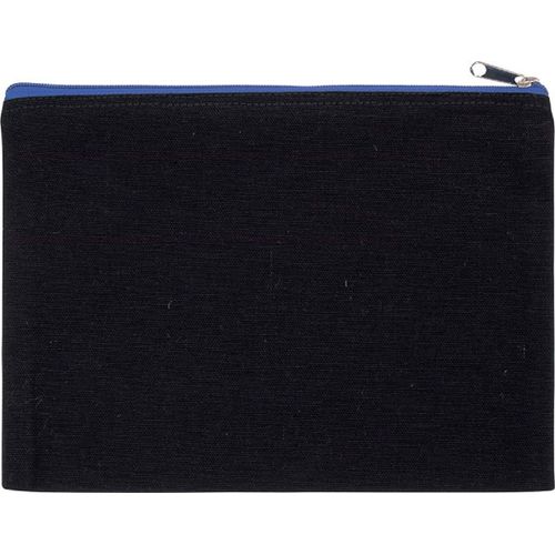 Pochette, Trousse En Coton Canvas - Grand Mod?Le - Ki0722 - Noir Et Bleu