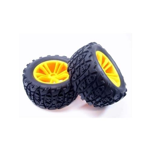 3368-P006 2 Pneus + Jantes Avant Pour Monster Truck Haiboxing X-Missile-Amewi