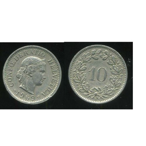 Lot 3 Pièces Monnaie Suisse - 10 Rappen Centimes - 1969.1979 Et 1982