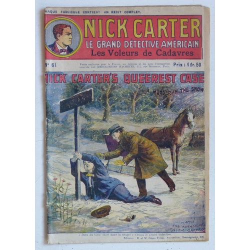 Les Voleurs De Cadavres (Collection 'nick Carter, Le Grand Détective Américain' N°61)