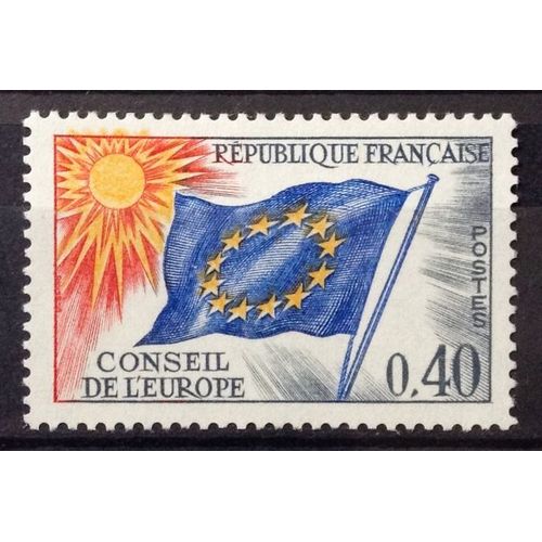 Conseil Europe Drapeau 0,40 Gris, Bleu, Jaune Et Rouge (Impeccable Service N° 31) Neuf** Luxe (= Sans Trace De Charnière) - France Année 1963 - N22030