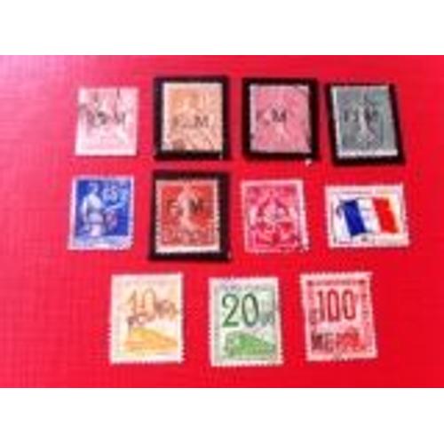 11 Timbres Oblitérés Colis Postaux/Franchise