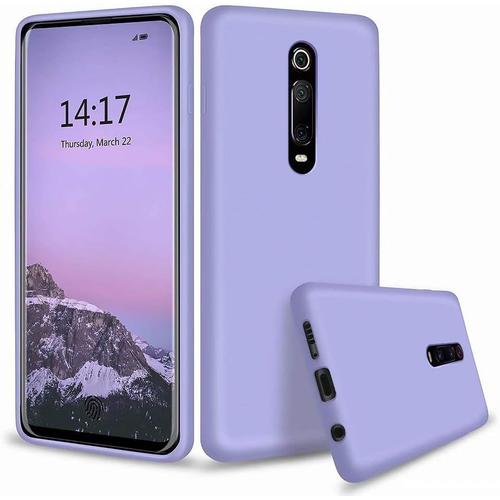 Coque Pour Xiaomi Redmi K20, Coque En Silicone, Avec Protecteur D'écran , Étui De Téléphone Portable Anti-Choc Anti-Empreintes Digitales, Violet Clair