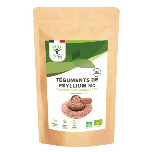 Téguments De Psyllium - Husk Raw - Digestion Transit Cholestérol - Origine Inde - Fabriqué En France - Certifié Ecocert - Vegan - 1kg 