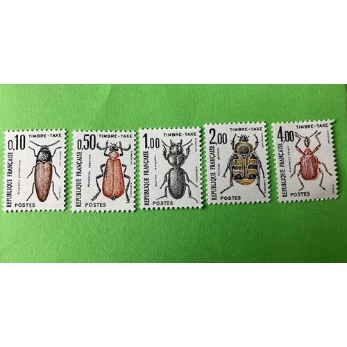 1982 Série De 5 Timbres Taxe Neufs Sur Les Insectes