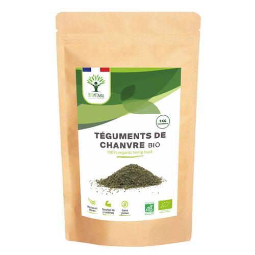 Téguments De Chanvre Bio - 100% Téguments De Graines De Chanvre - Source De Fibres - Immunité - Fabriqué En France - Certifié Ecocert - Vegan - 1kg 