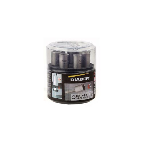 Coffret 7 douilles magnétiques quick-lock 1 1/4" L. 50 mm - U602 - Diager - Diager