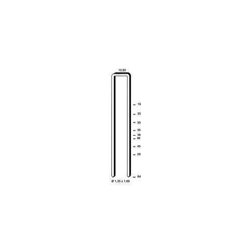 12 100 agrafes galvanisées L-40 - 10,8 x 40 x D. 1,35 x 1,6 mm - 6L-401 - Alsafix