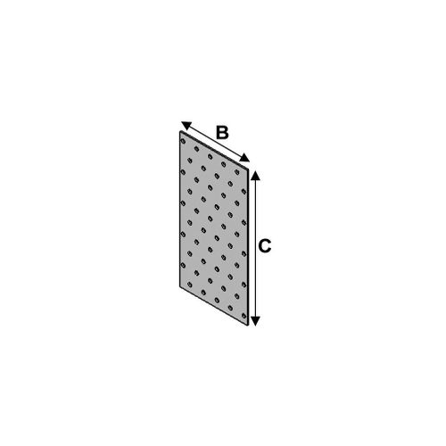 Plaque perforée (l x L x ép) 60 x 140 x 2,0 mm - AL-PP060140 - Alsafix