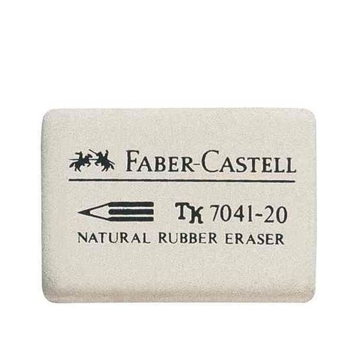 Faber-Castell Lot De 3 Gommes En Caoutchouc 7041-20 Sans Pvc Blanc