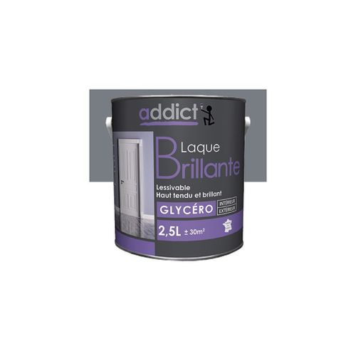 Peinture laque multicouche Brillante 2,5 L - Gris minéral - ADD111350 - Addict