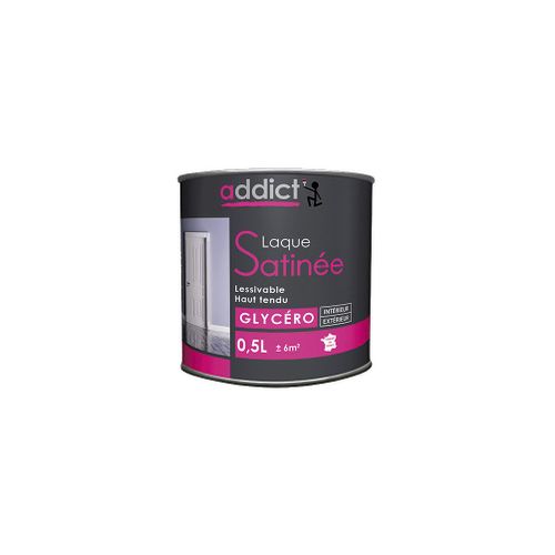 Peinture laque multicouche Satinée 0,5 L - Blanc - ADD111389 - Addict