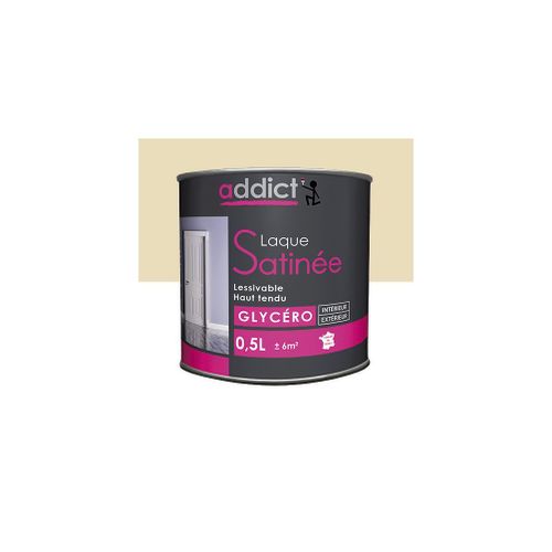Peinture laque multicouche Satinée 0,5 L - Blanc cassé - ADD111359 - Addict