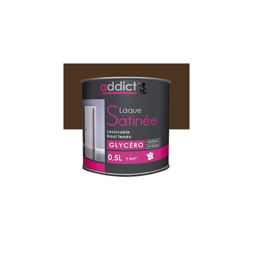 Peinture laque multicouche Satinée 0,5 L - Brun - ADD111363 - Addict