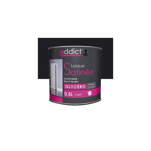 Peinture laque multicouche Satinée 0,5 L - Noir - ADD111387 - Addict